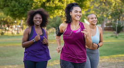 Three women jogging
