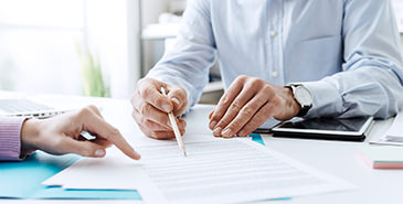 Person filling out form